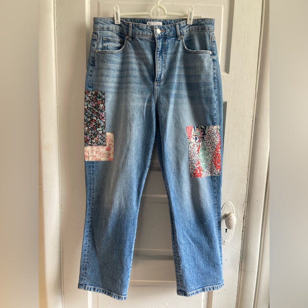 LOFT Floral Patchwork Jeans